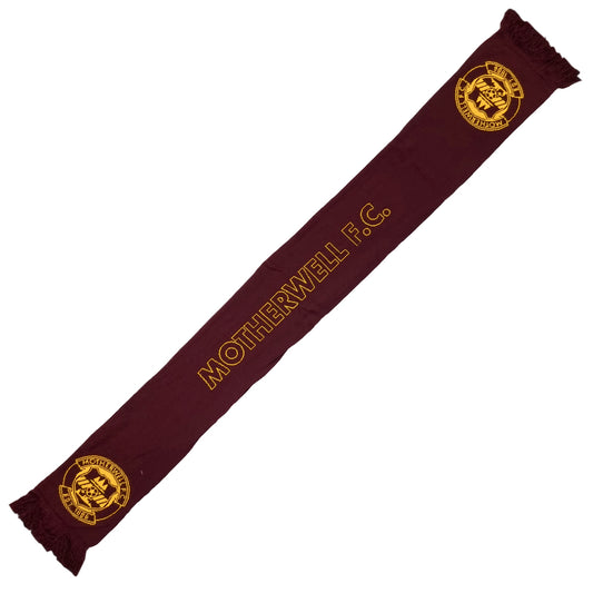 Long Length Motherwell FC Outline Text Scarf