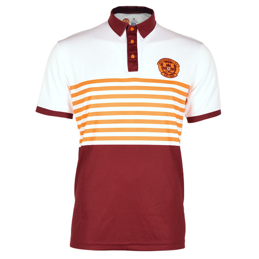 MFC Striped Golf Polo White