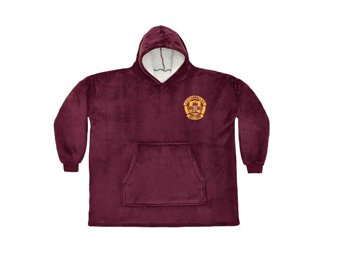 Sherpa Fleece Blanket Hoodie Claret