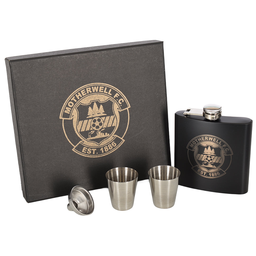 MFC Stainless Steel 6oz Hip Flask Gift Set