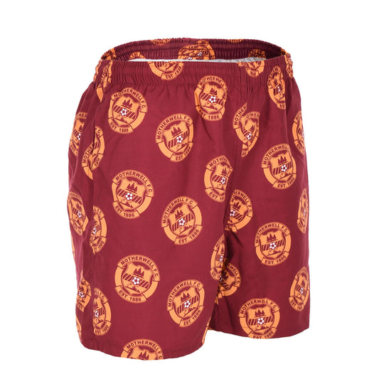 Jnr Patterned Swim Short Claret