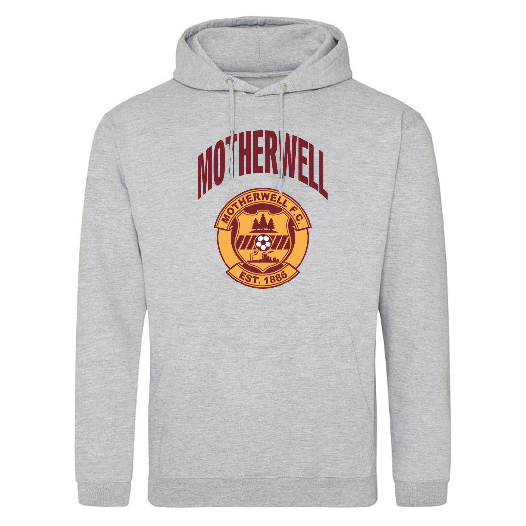 MFC Motherwell Crest Hoodie Grey