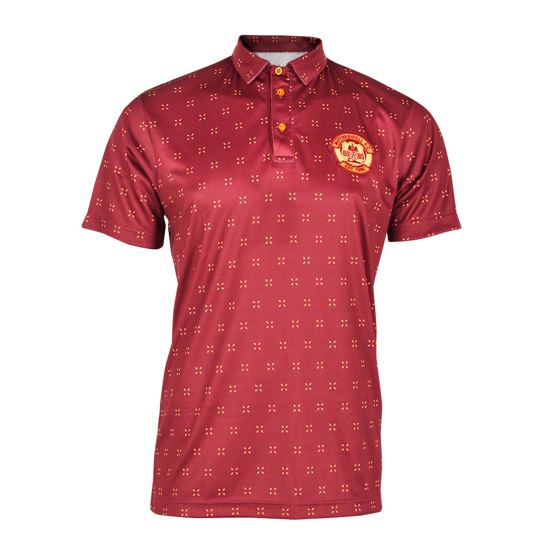 MFC Patterned Golf Polo Claret|Amber