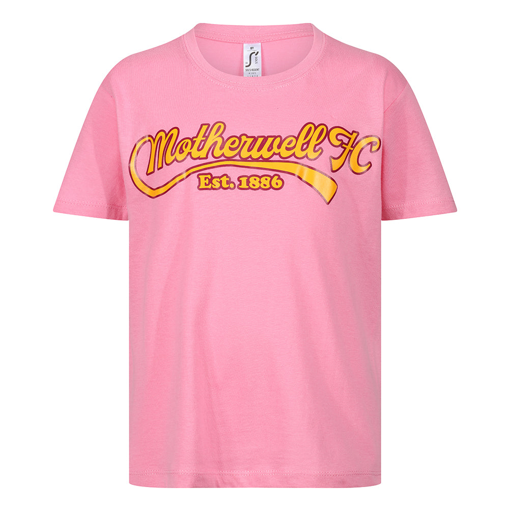 Jnr MFC Cheers Print T-Shirt Orchid Pink