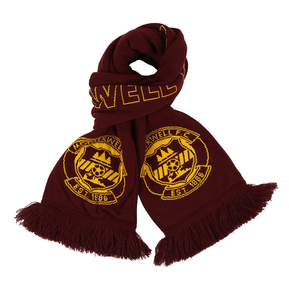 Long Length Motherwell FC Outline Text Scarf