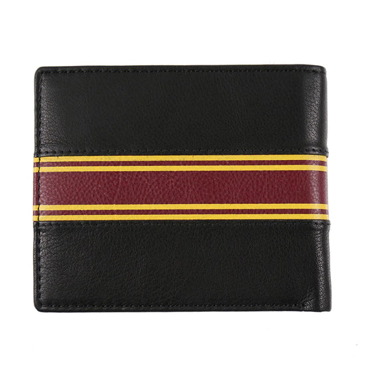 Claret Stripe Leather Wallet